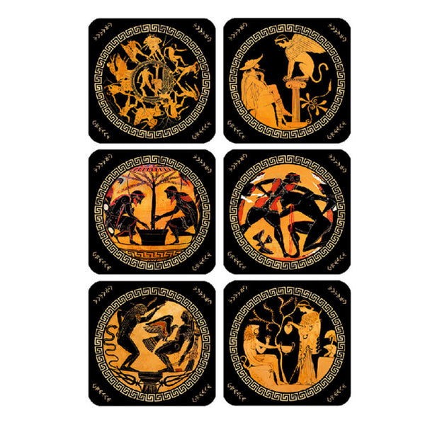 Coasters With Ancient Greek Patterns - 6 coasters