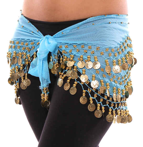 Belly Dancing Hip Scarf - Turquoise - 1 pc