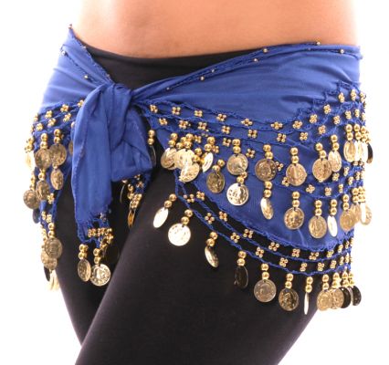 Belly Dancing Hip Scarf - Blue - 1 pc