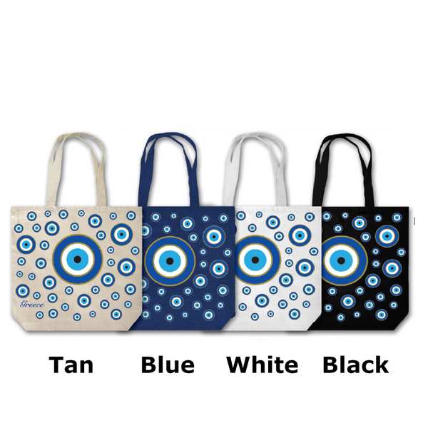 Beach Bag - Round Evil Eyes - Canvas