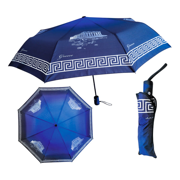 Greek Umbrella - Parthenon - Blue