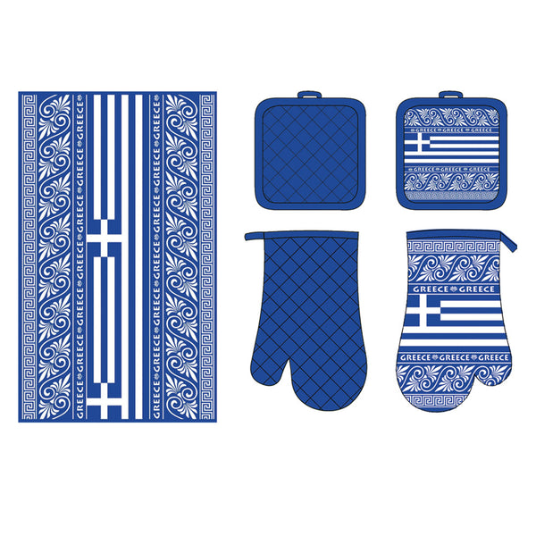 Greek Kitchen Set - Grek Flag - 1 set