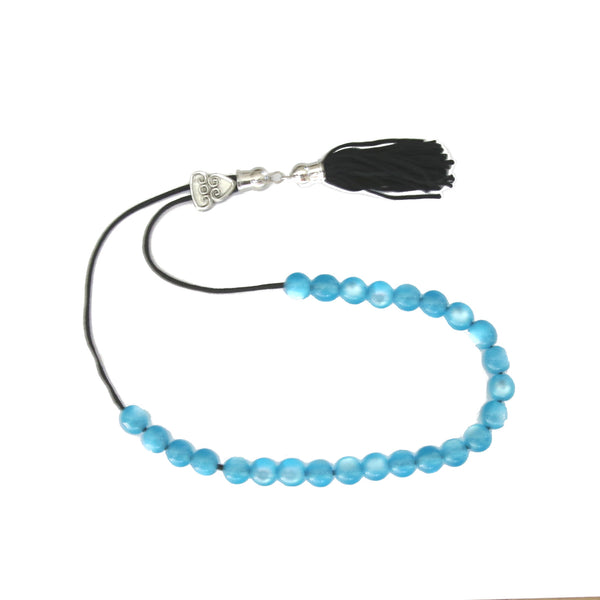 Worry Beads With Tassel - Transparent Turquoise - 1 pc.