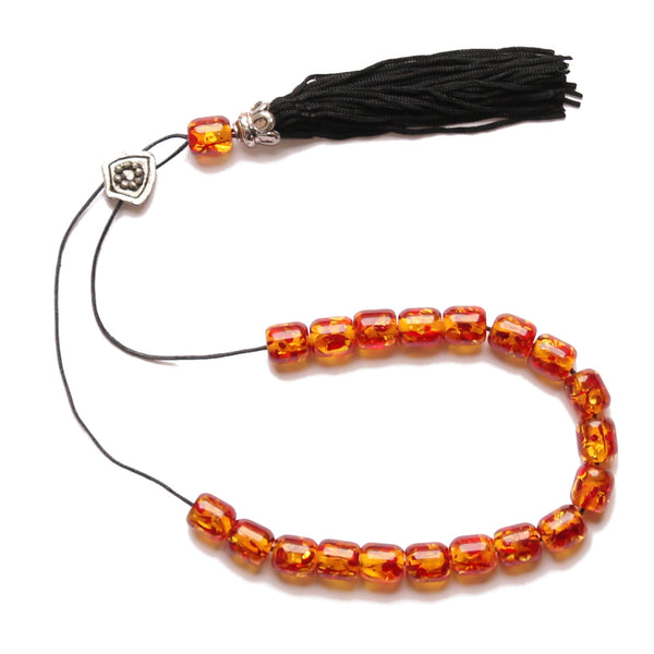 Worry Beads With Tassel - Amber  Honey - 1 pc.