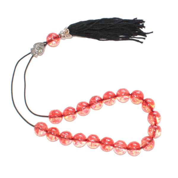 Worry Beads With Tassel - Transparent Red - 1 pc.