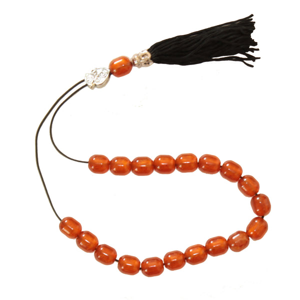 Worry Beads With Tassel - Dark Amber - 1 pc.