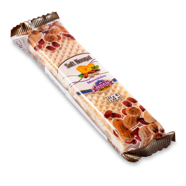 Soft Nougat Bar (Mantolato) With Peanuts - Jannis - 55 gram bar