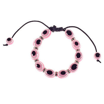 Adjustable Evil Eye Bracelet - Pink - 1 Pc