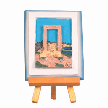 Ceramic Wall Plaque with Stand (Tripod) - Kavaleto (3" X 4") - Greek Temple Arch - 1 pc