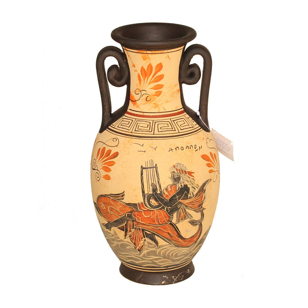 Greek Vase - Ceramic - 12'' - Beige - 1 pc