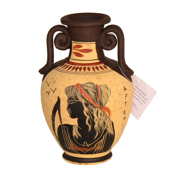 Greek Vase - Ceramic - 6" - Beige - 1 pc