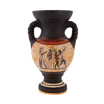 Greek Vase - Ceramic - 7'' With Red Trim - 1 pc