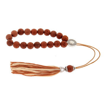 Brown Lava Stone Worry Beads - 1 pc.