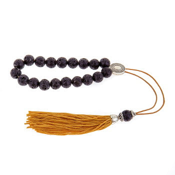 Black Lava Stone Worry Beads - 1 pc.