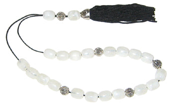 Worry Beads With Tassel - White - 1 pc.