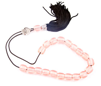 Worry Beads With Tassel - Clear Pink - 1 pc.